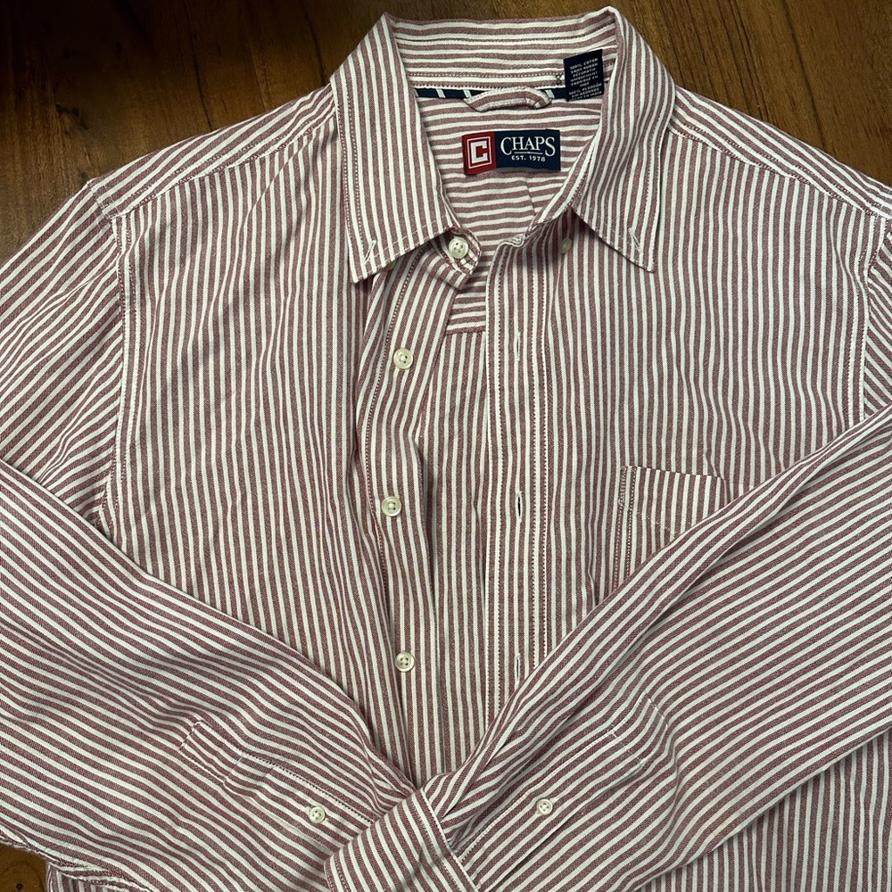 Chaps Striped Shirt red and white